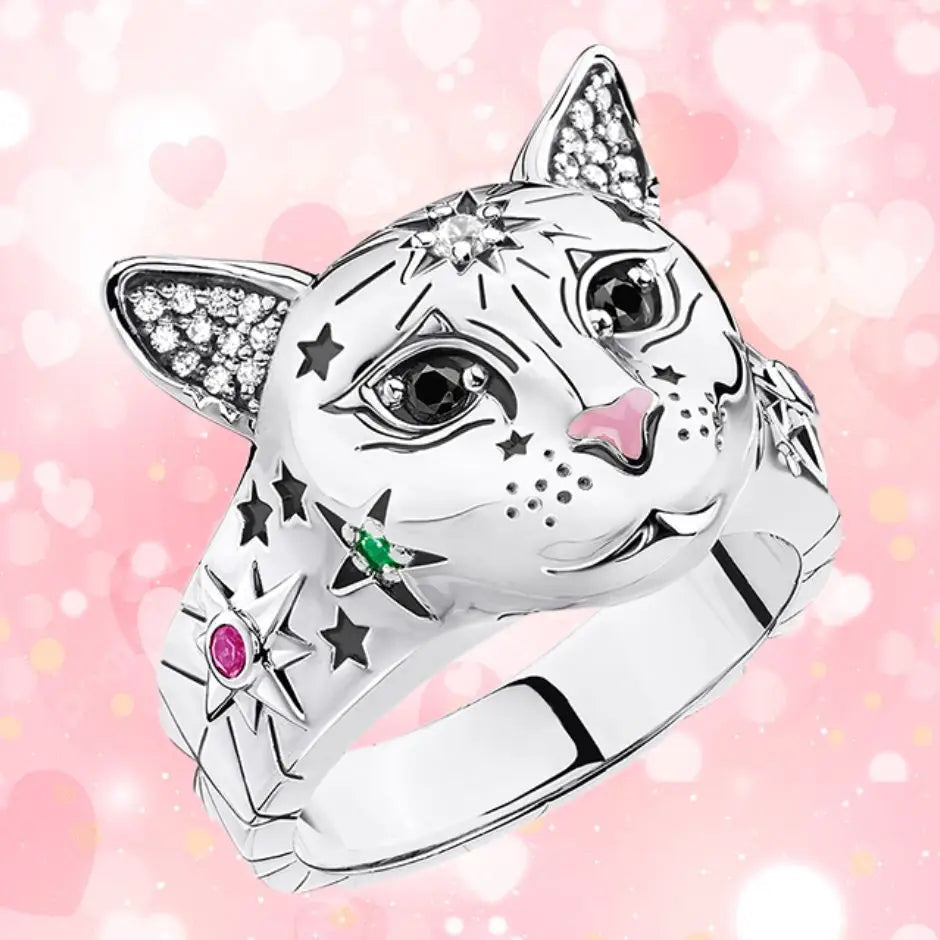 Anello Argento Gatto Magico