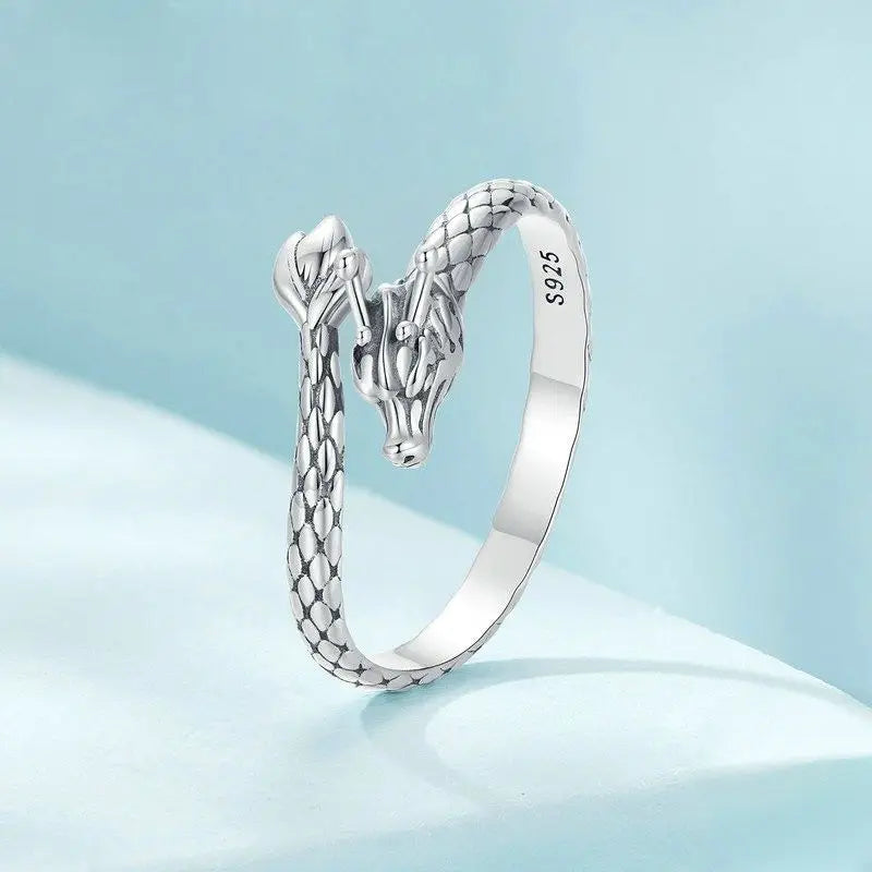 Sterling Silver Adjustable Dragon Ring