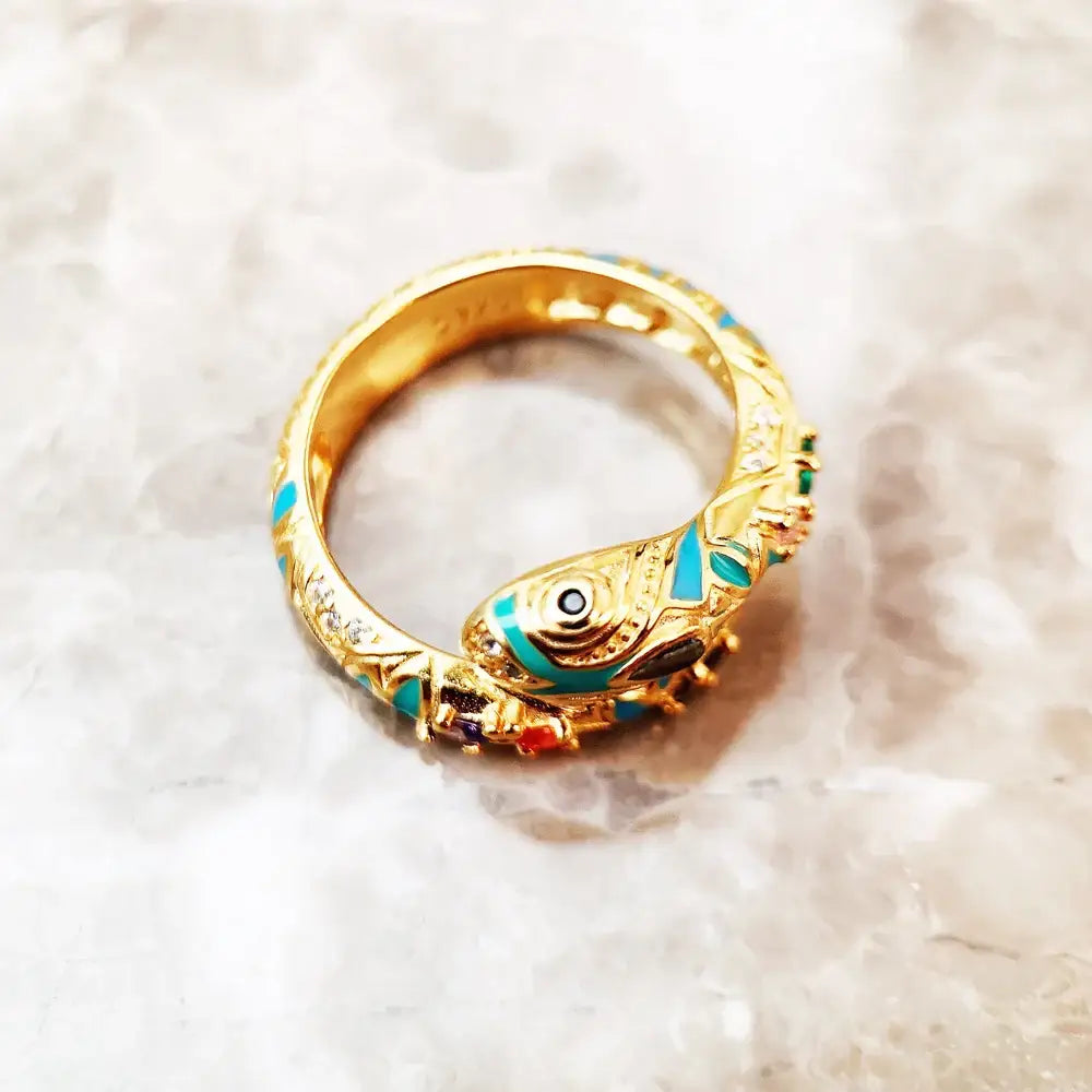 Magic Snake Ring Gold Plated Silver
