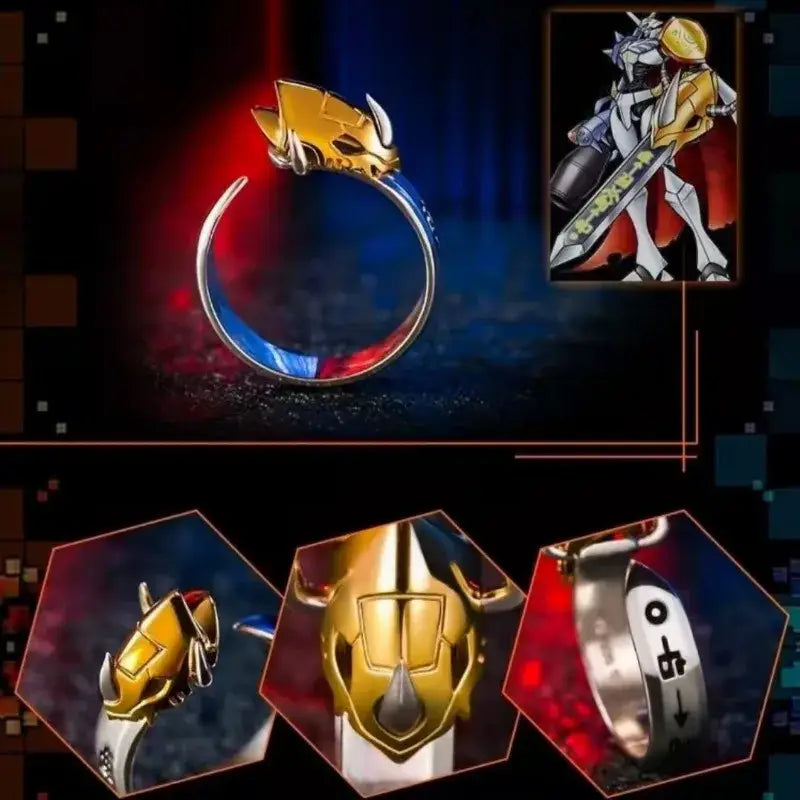 Anime Rings Digimon Greymon Garurumon