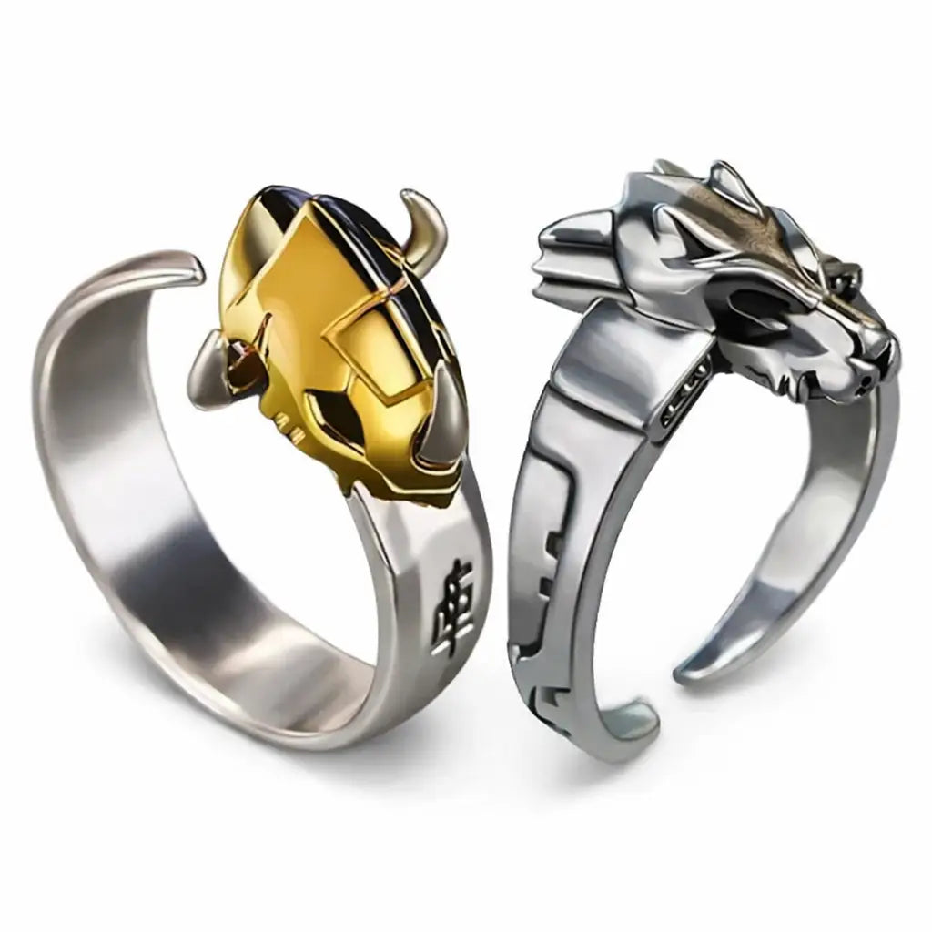 Anime Rings Digimon Greymon Garurumon