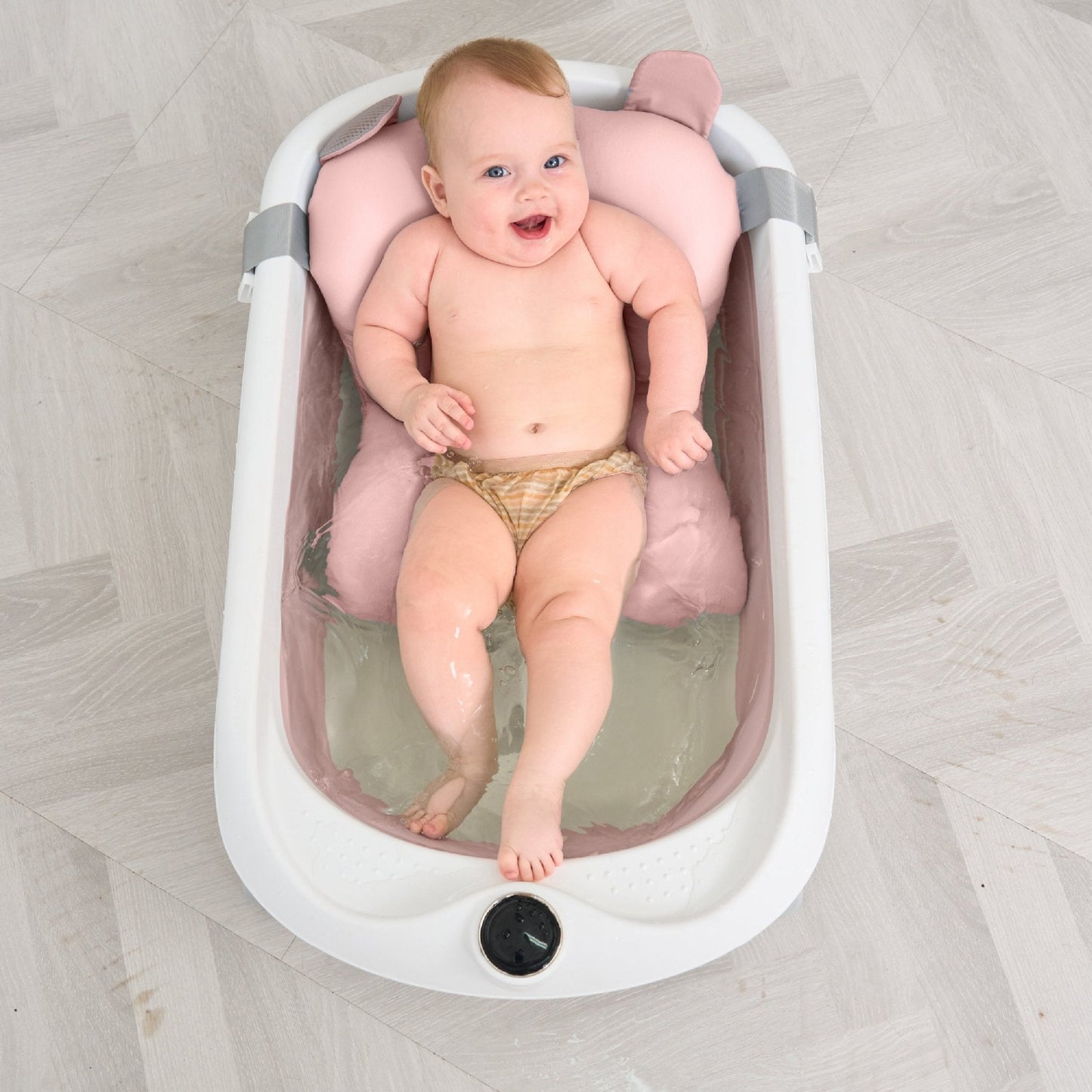 Baignoire bébé pliable sur pied – Transat ou coussin inclus