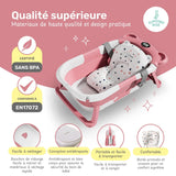 Baignoire bébé pliable compacte BEAR – Coussin & thermomètre inclus