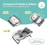 Baignoire bébé pliable compacte BEAR – Coussin & thermomètre inclus