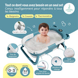 Baignoire bébé pliable compacte BEAR – Coussin & thermomètre inclus