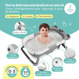 Baignoire bébé pliable compacte BEAR – Coussin & thermomètre inclus