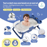 Baignoire bébé pliable compacte BEAR – Coussin & thermomètre inclus