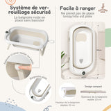 Baignoire bébé pliable sur pied – Transat ou coussin inclus