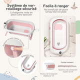 Baignoire bébé pliable sur pied – Transat ou coussin inclus