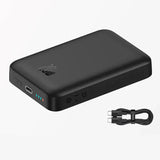 Batterie externe magnétique noire 20000 mAh avec capacité massive et câble usb-c pour charge magnétique pratique