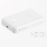 Batterie externe magnétique blanche 20000 mah avec port usb-c et voyants led pour capacité massive et charge magnétique