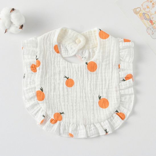 bavoir-bebe-en-dentelle-jaune-orange