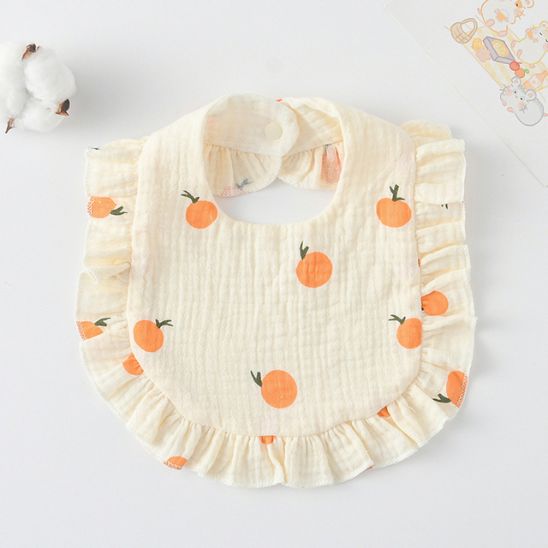 bavoir-bebe-en-dentelle-orange-jaune