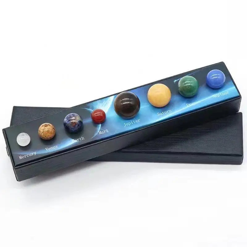 Natural Crystal Solar System Marbles
