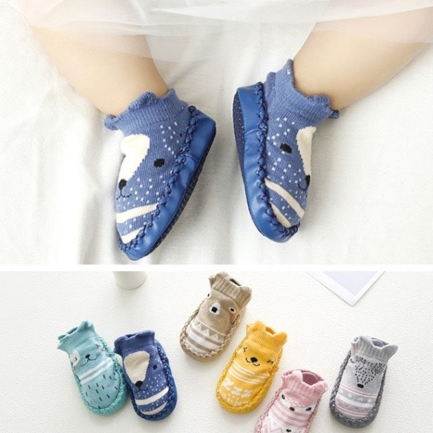 Chaussettes de Sol Bébé Cartoon GripKnit™ – Douces, Antidérapantes et Adorables