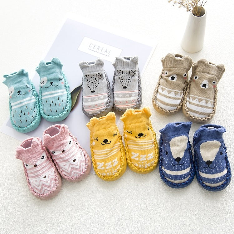Chaussettes de Sol Bébé Cartoon GripKnit™ – Douces, Antidérapantes et Adorables