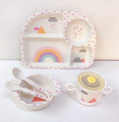 EcoMunch™ Bamboo Suction Plate & Spoon Set (Stay-Put)