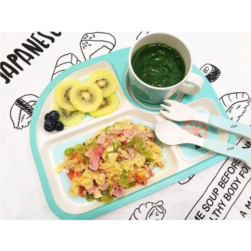 EcoMunch™ Bamboo Suction Plate & Spoon Set (Stay-Put)