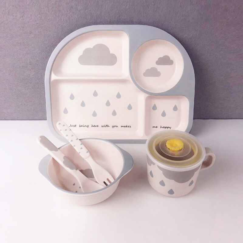 EcoMunch™ Bamboo Suction Plate & Spoon Set (Stay-Put)