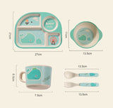EcoMunch™ Bamboo Suction Plate & Spoon Set (Stay-Put)