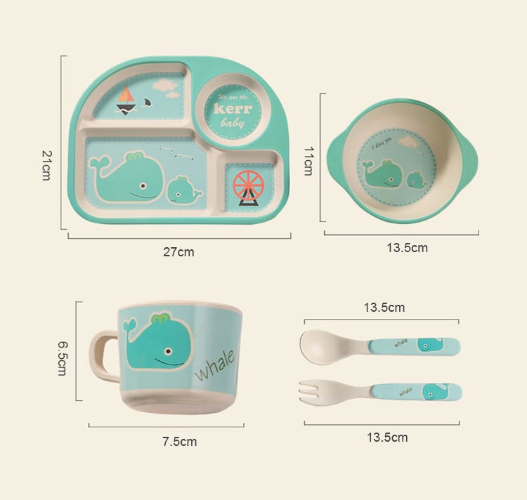 EcoMunch™ Bamboo Suction Plate & Spoon Set (Stay-Put)