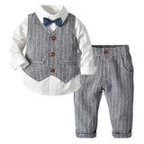 The Little Gentleman's 3-Piece Suit Set | 100% Cotton Vest, Shirt & Trousers
