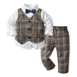 The Little Gentleman's 3-Piece Suit Set | 100% Cotton Vest, Shirt & Trousers
