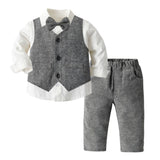 The Little Gentleman's 3-Piece Suit Set | 100% Cotton Vest, Shirt & Trousers