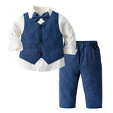 The Little Gentleman's 3-Piece Suit Set | 100% Cotton Vest, Shirt & Trousers