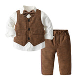 The Little Gentleman's 3-Piece Suit Set | 100% Cotton Vest, Shirt & Trousers