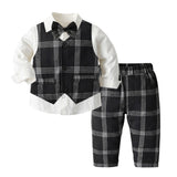 The Little Gentleman's 3-Piece Suit Set | 100% Cotton Vest, Shirt & Trousers