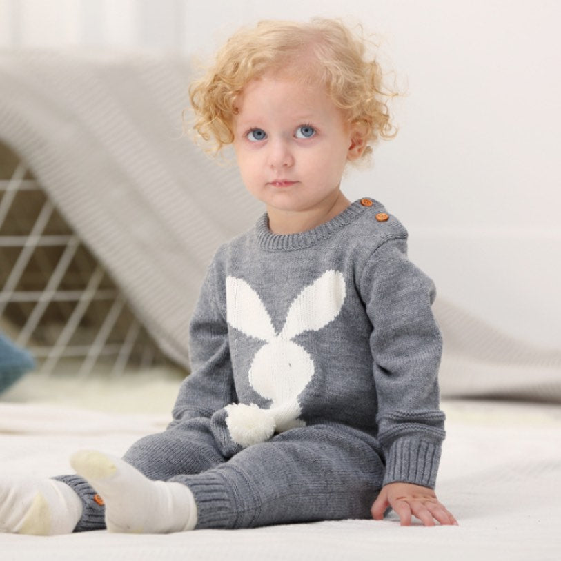 Tutina in maglia Le Petit Sauteur | Coda di coniglio e pompon