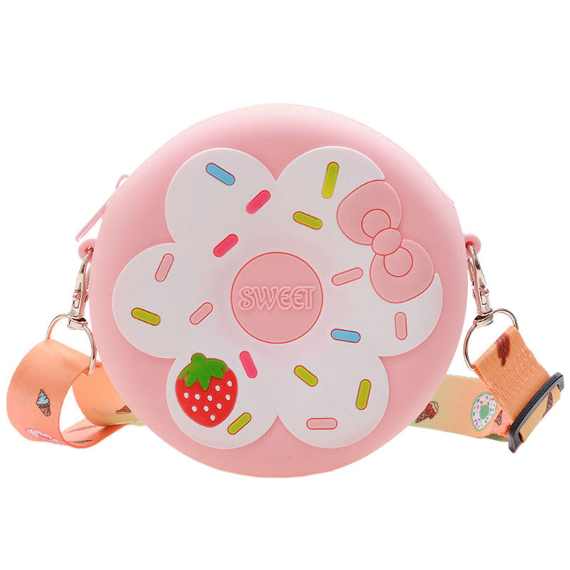 La borsetta a tracolla in silicone Donut | Borsa a tracolla impermeabile per bambini