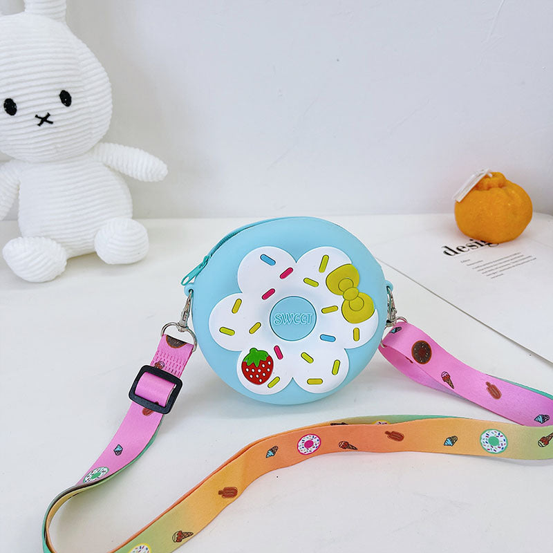La borsetta a tracolla in silicone Donut | Borsa a tracolla impermeabile per bambini