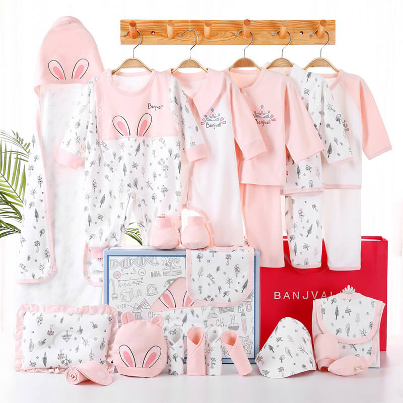 L'Ensemble Cadeau Ultime pour Nouveau-né | Boîte Essentiels 24 Pièces 100% Coton