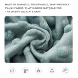 Copertina per Neonati in Peluche Blu con Nastro e Motivo a Pois sul Retro | Pile Sensoriale a Doppio Strato