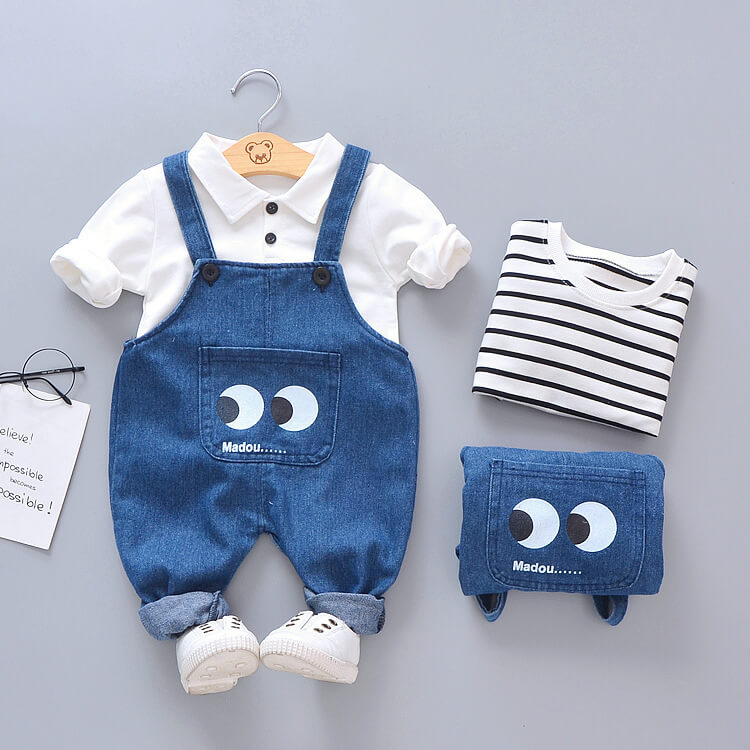 Salopette in Cotone Peek-a-Boo | Top a Righe e Salopette
