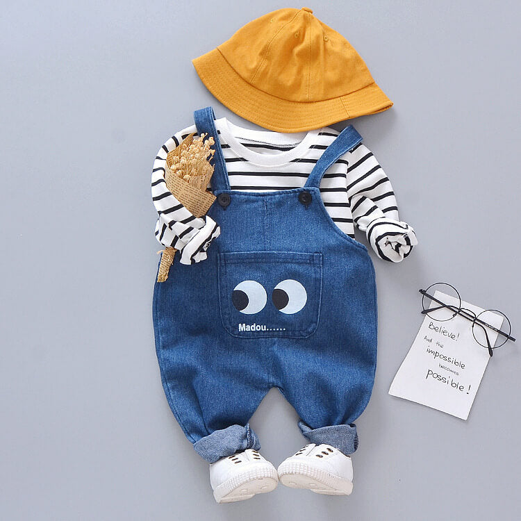 Salopette in Cotone Peek-a-Boo | Top a Righe e Salopette