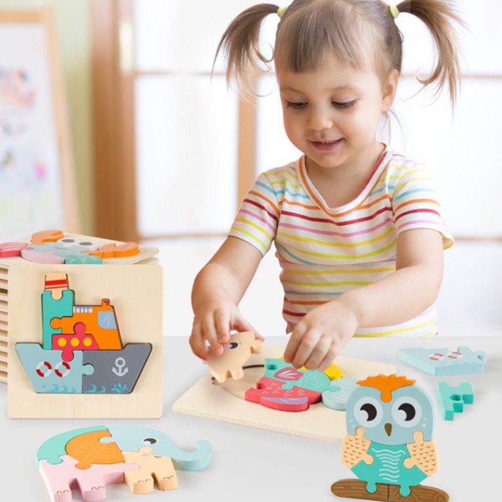 Puzzle Animale 3D in Legno MontessoriFit™ | Giocattolo per l'Apprendimento Precoce