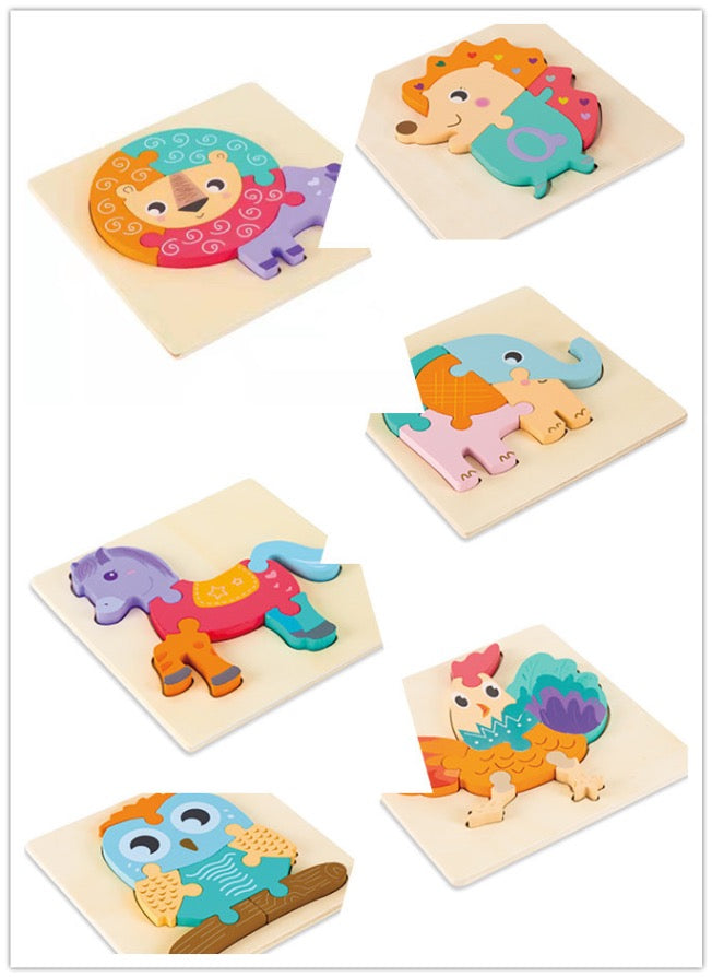 Puzzle Animale 3D in Legno MontessoriFit™ | Giocattolo per l'Apprendimento Precoce