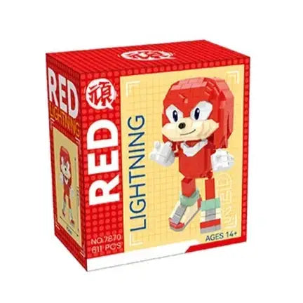 Bloc de construction sonic l’hérisson avec figurine knuckles rouge éclairs dans boîte rouge et jaune plongez l’univers palpitant
