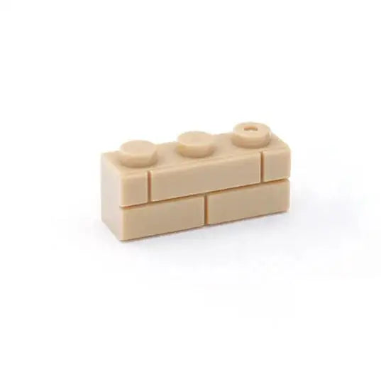 Beige brique lego mur avec trois plots ronds en plastique pour blocs lego mur brique 60 pièces