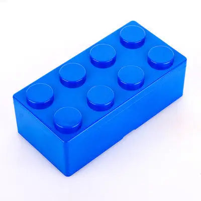 Brique lego® bleue en plastique avec huit plots circulaires pour rangement lego acrylique touche lego® décorative