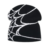 Bonnet spiderman toile araignée polyester doux noir avec motif toile araignée blanche pour confort optimal spiderman