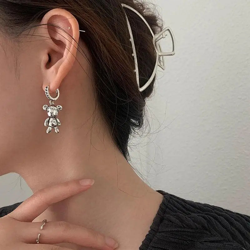 Sterling Silver Love Bear Earrings