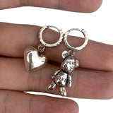 Sterling Silver Love Bear Earrings