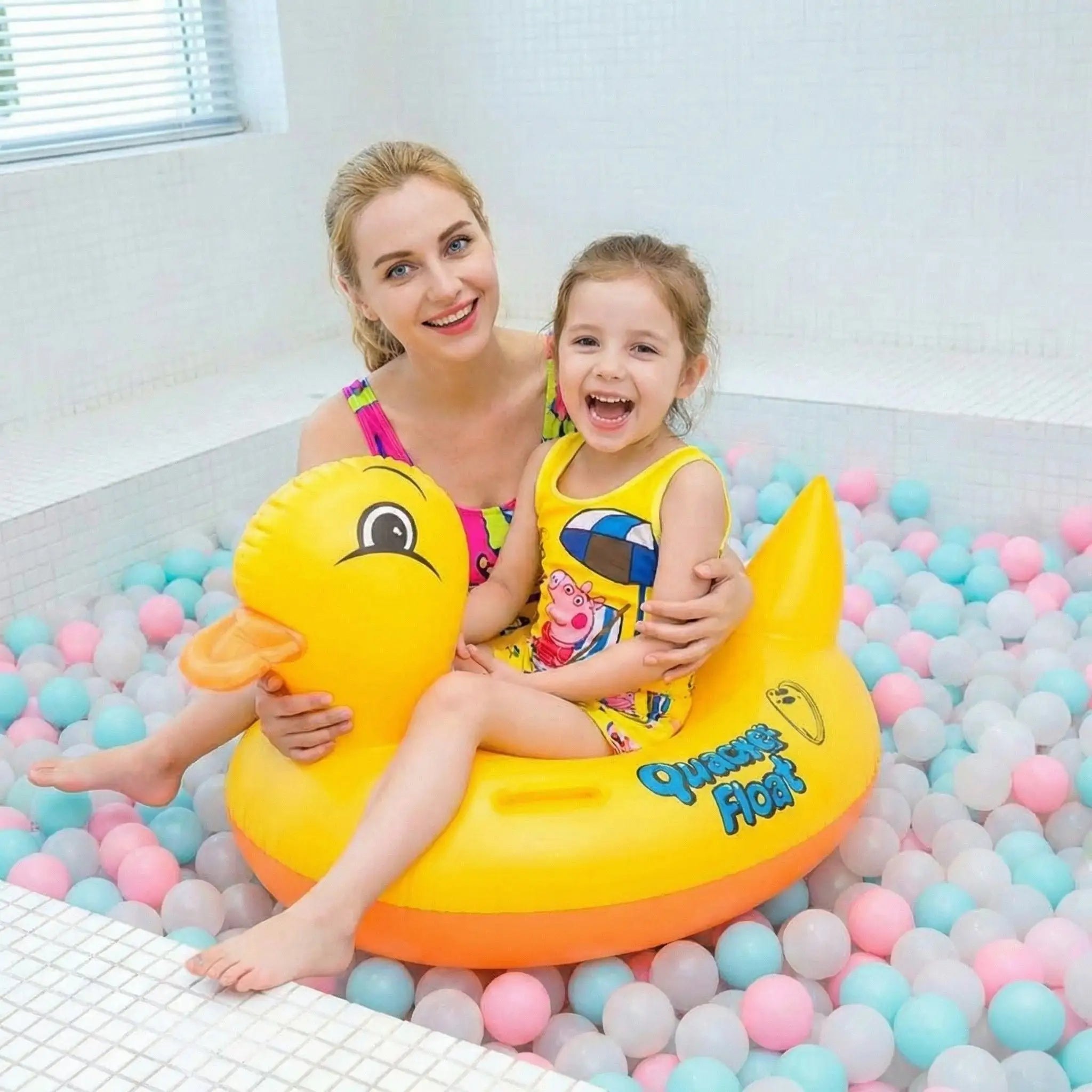 Inflatable yellow duck baby float