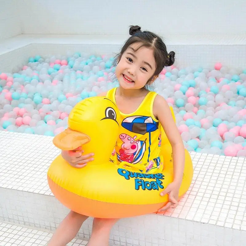 Inflatable yellow duck baby float