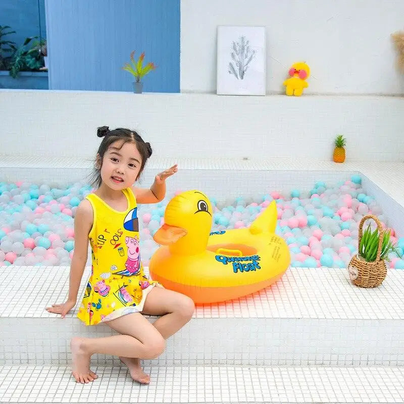 Inflatable yellow duck baby float
