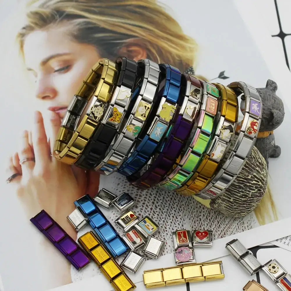 Stainless steel charm bracelet